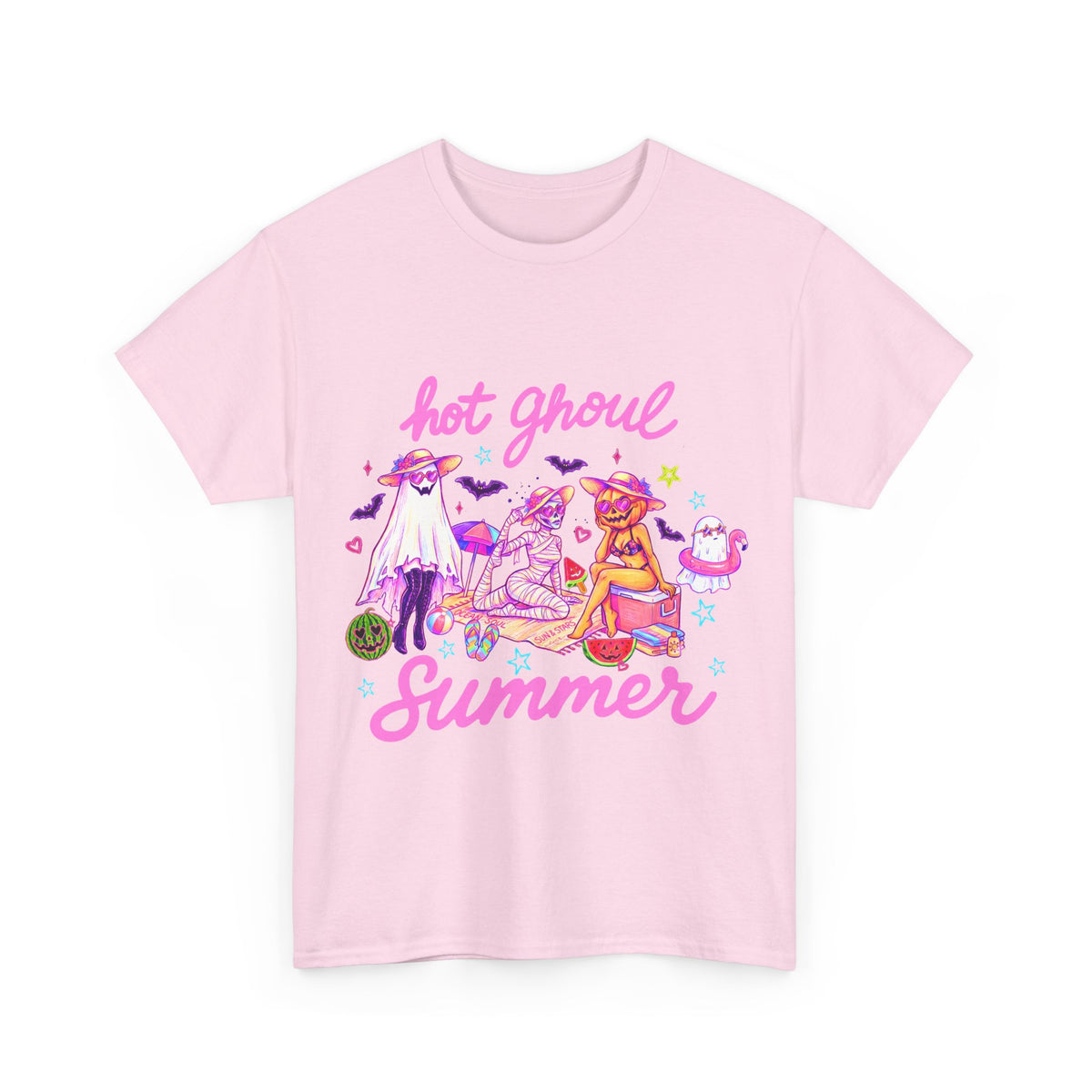 Hot Ghoul Summer T-Shirt | Pastel Goth Beach Tee, Cute Ghost Illustration