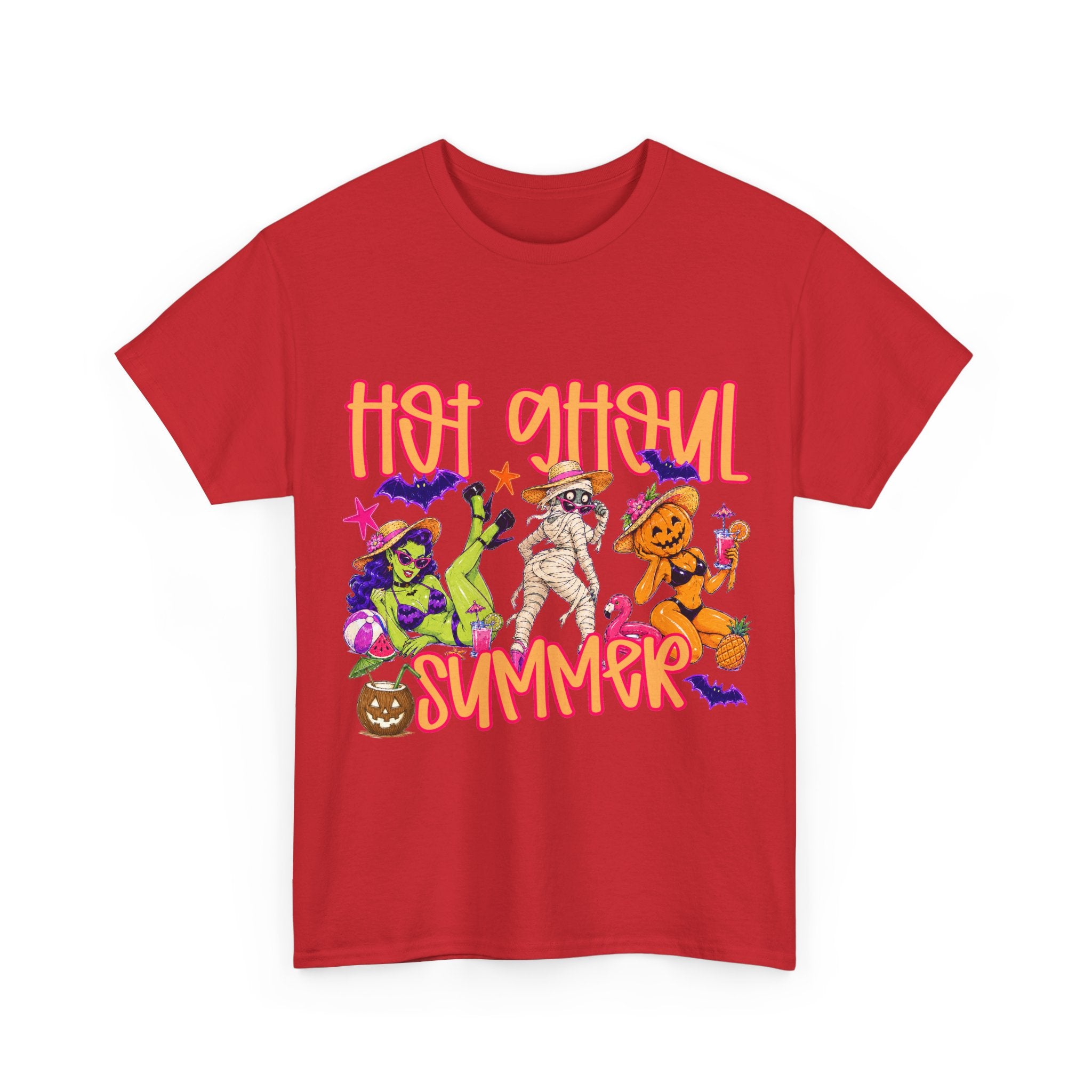 Hot Ghoul Summer T-Shirt | Halloween Mummies, Witch Cat, Pumpkin Costume