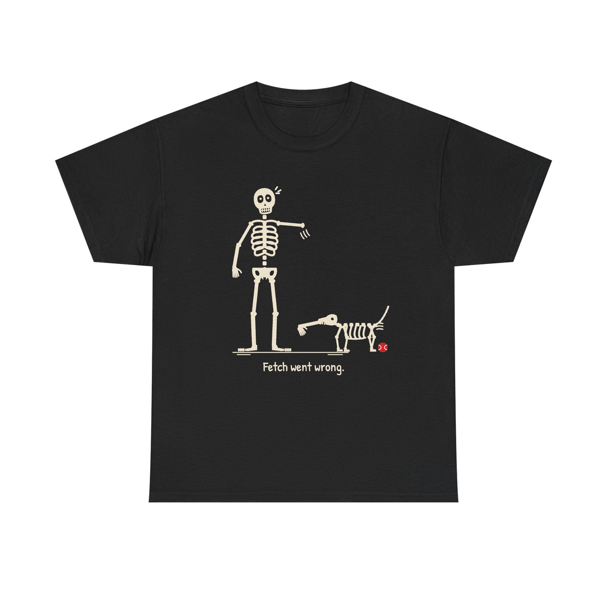 Skeleton Playing Fetch T-Shirt | Funny Halloween Dog Bones Tee
