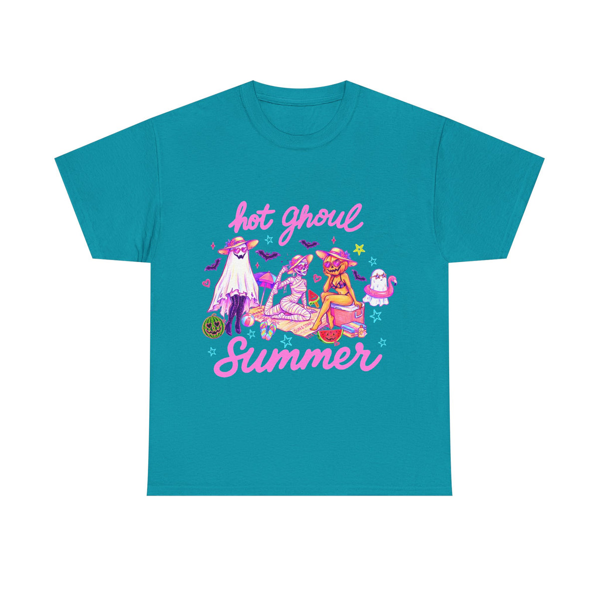 Hot Ghoul Summer T-Shirt | Pastel Goth Beach Tee, Cute Ghost Illustration