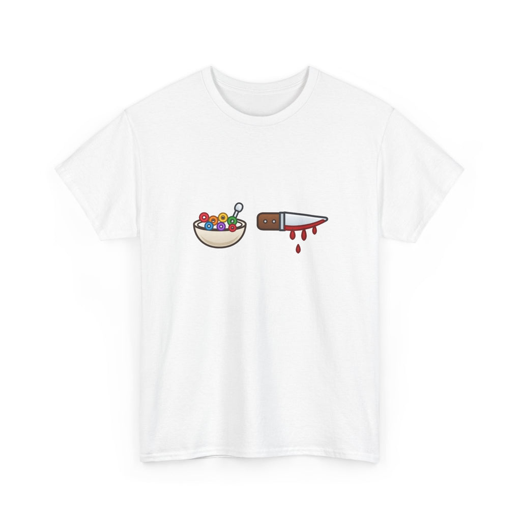Cereal and Bloody Knife T-Shirt | Funny Dark Humor Graphic Tee