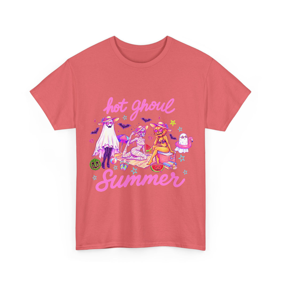 Hot Ghoul Summer T-Shirt | Pastel Goth Beach Tee, Cute Ghost Illustration