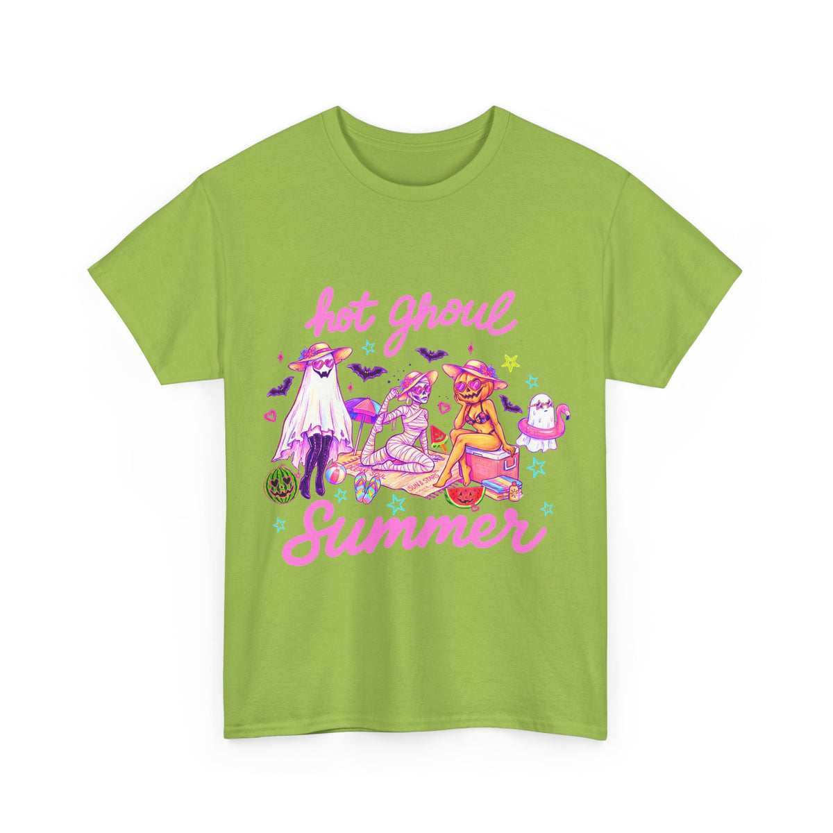 Hot Ghoul Summer T-Shirt | Pastel Goth Beach Tee, Cute Ghost Illustration