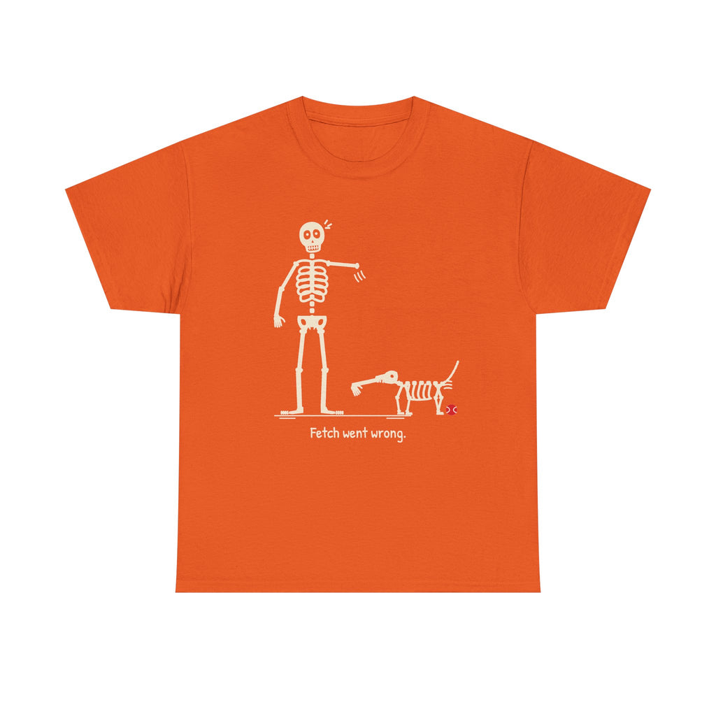 Skeleton Playing Fetch T-Shirt | Funny Halloween Dog Bones Tee