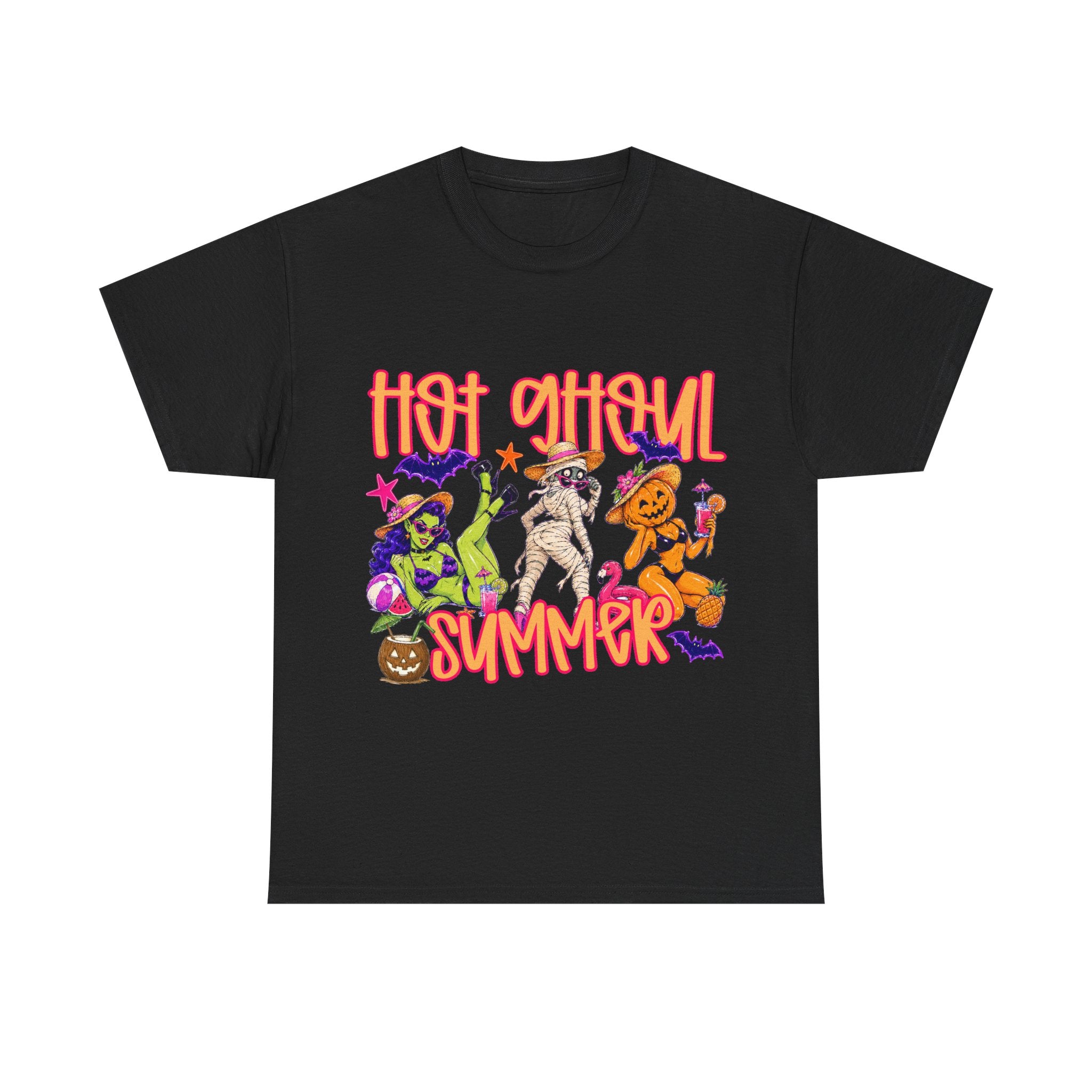 Hot Ghoul Summer T-Shirt | Halloween Mummies, Witch Cat, Pumpkin Costume