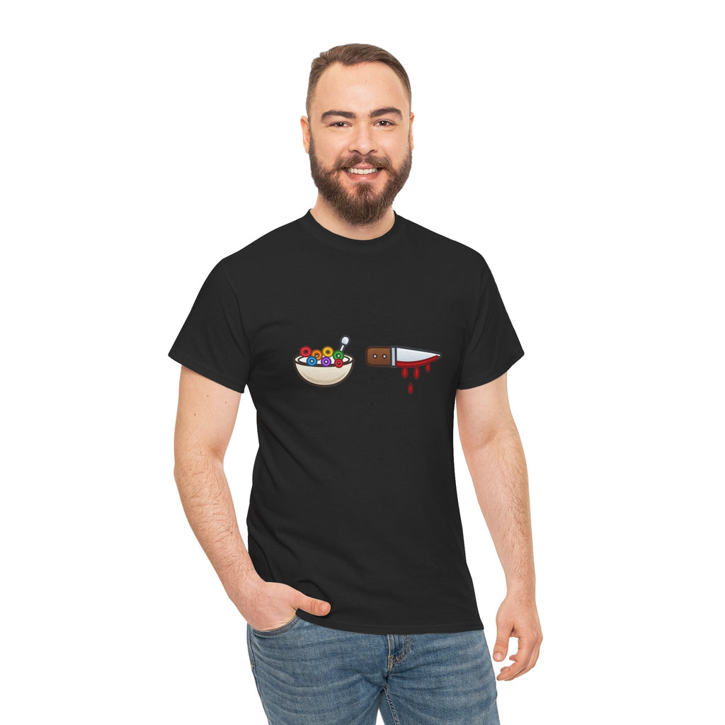 Cereal and Bloody Knife T-Shirt | Funny Dark Humor Graphic Tee