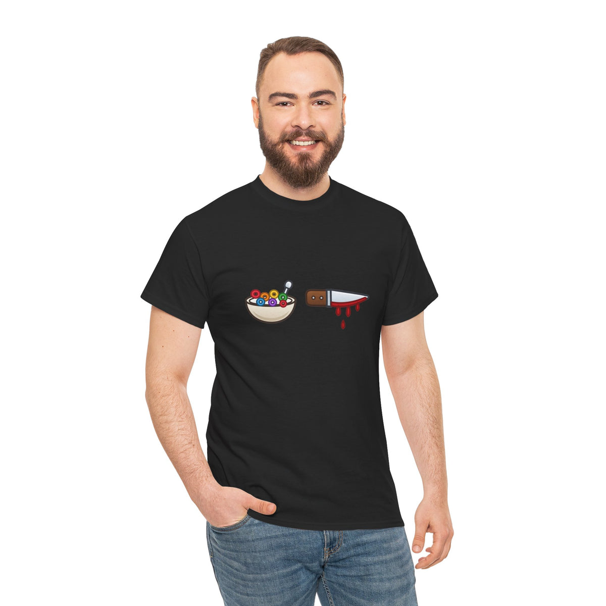 Cereal and Bloody Knife T-Shirt | Funny Dark Humor Graphic Tee