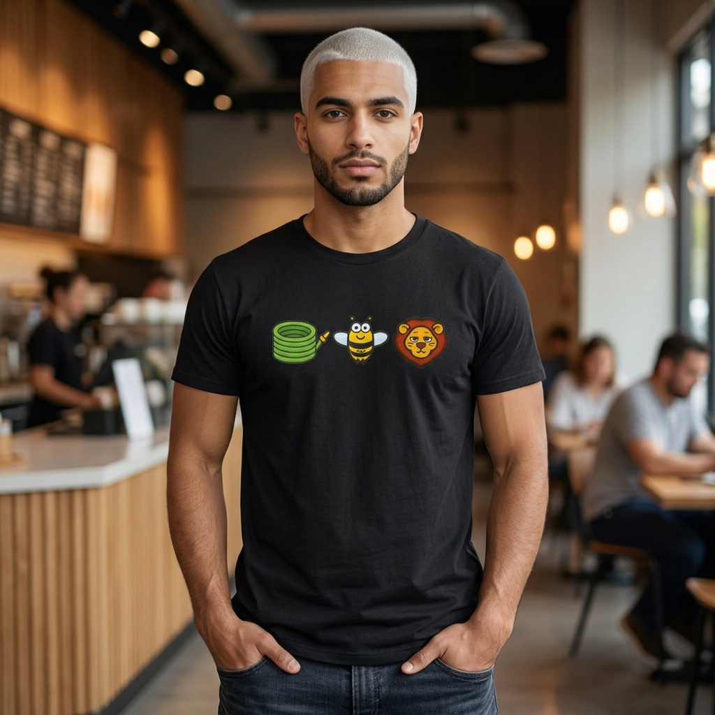 Bee and Lion Emoji Tee | Hose Bee Lion T-Shirt
