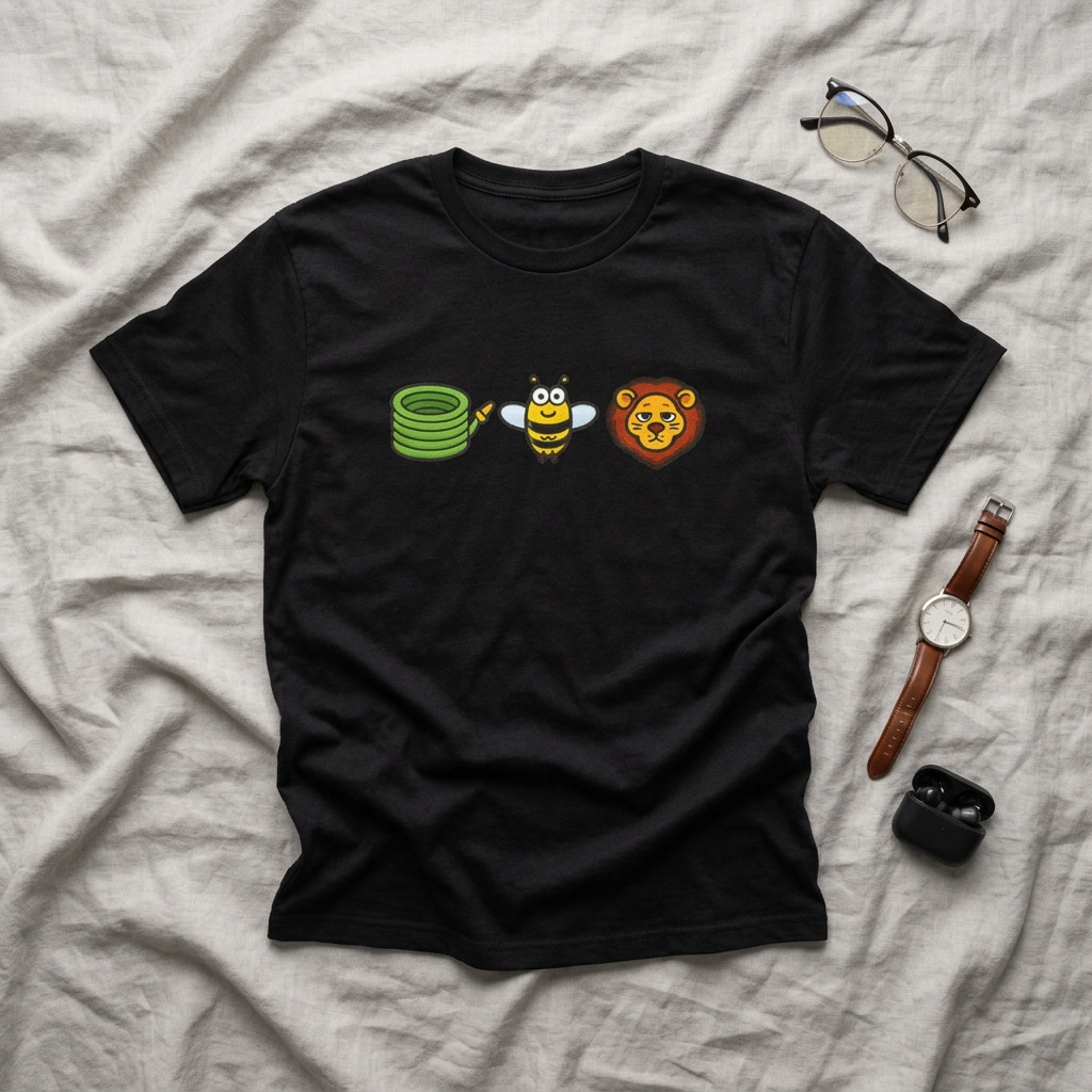 Bee and Lion Emoji Tee | Hose Bee Lion T-Shirt