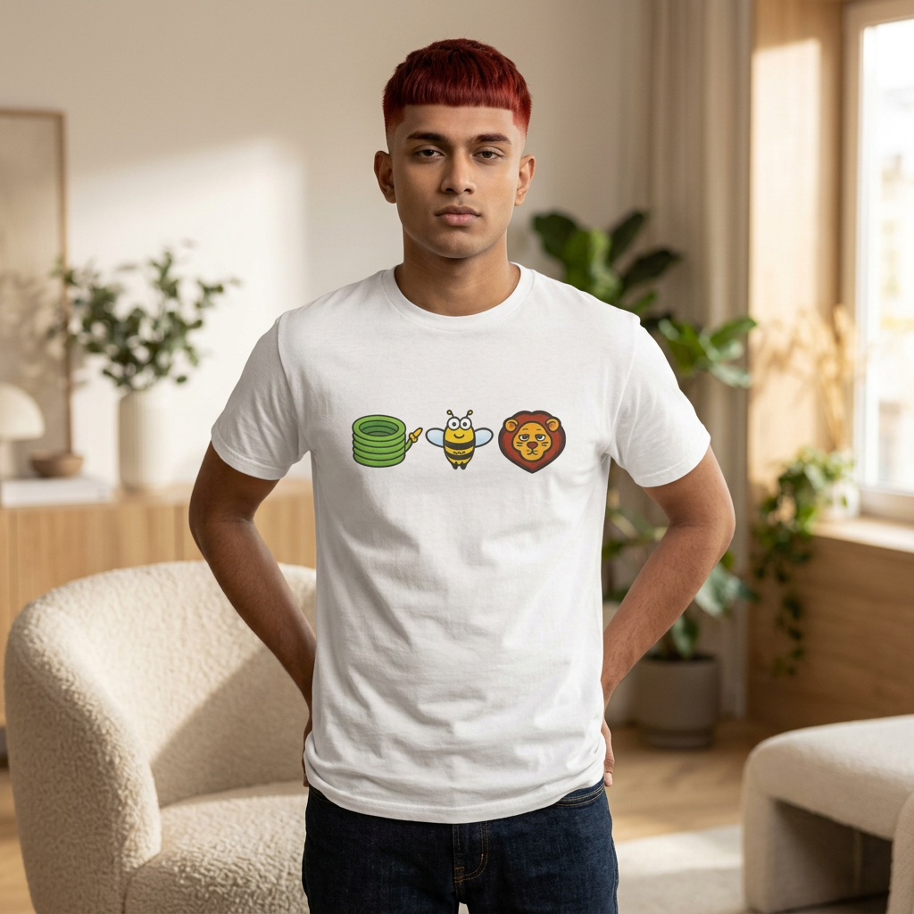 Bee and Lion Emoji Tee | Hose Bee Lion T-Shirt