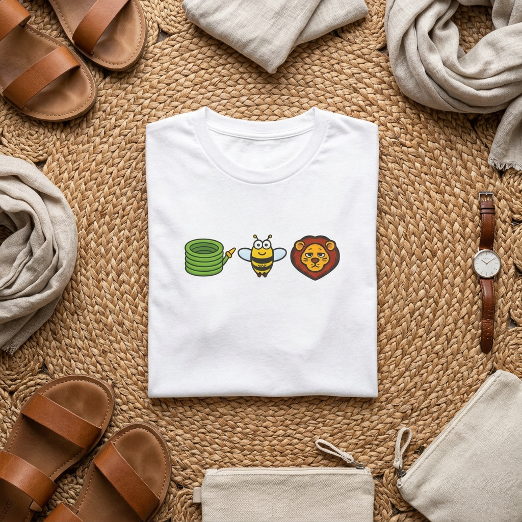 Bee and Lion Emoji Tee | Hose Bee Lion T-Shirt