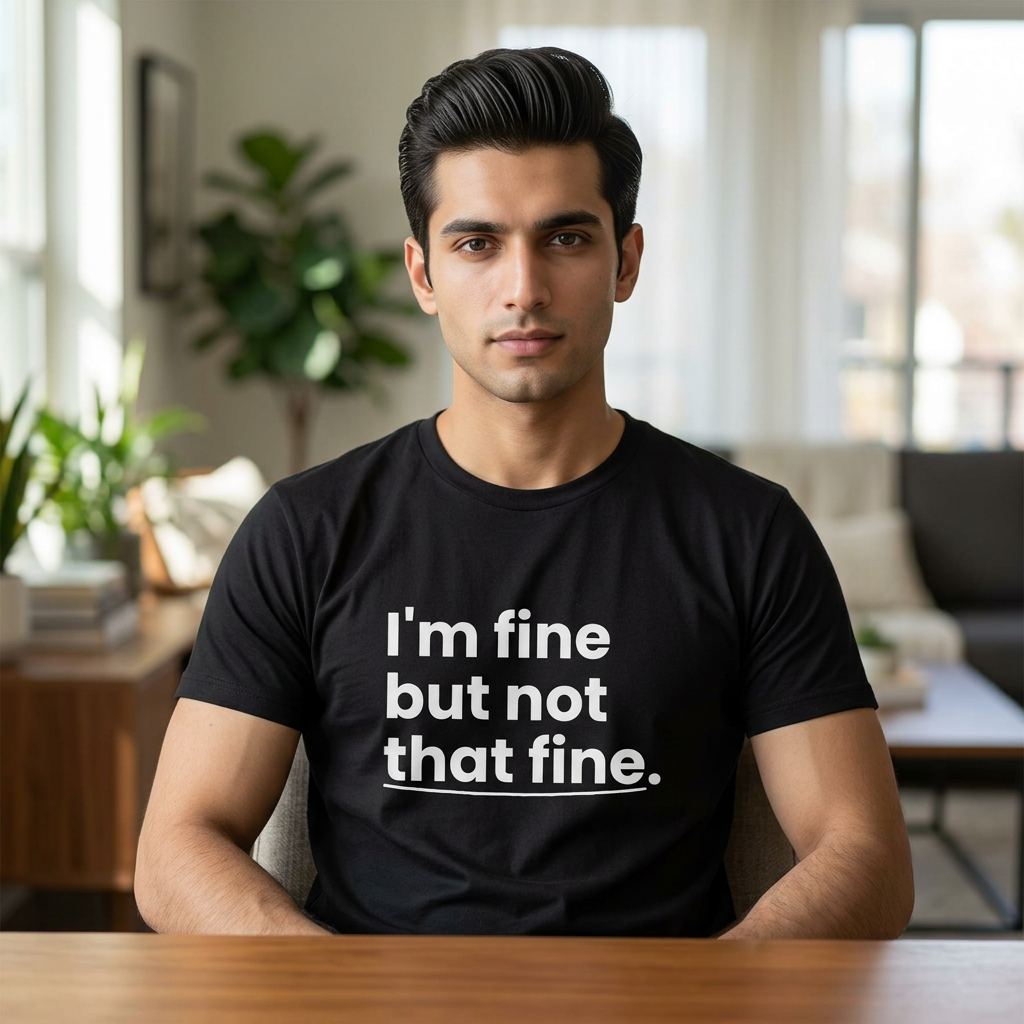 I'm Fine But Not That Fine T-Shirt | Funny Sarcastic Mental Health Humor Tee