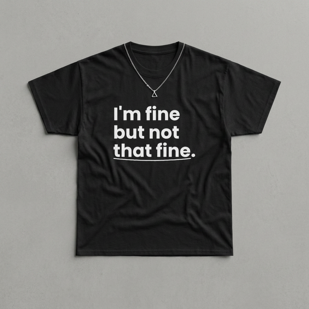 I'm Fine But Not That Fine T-Shirt | Funny Sarcastic Mental Health Humor Tee