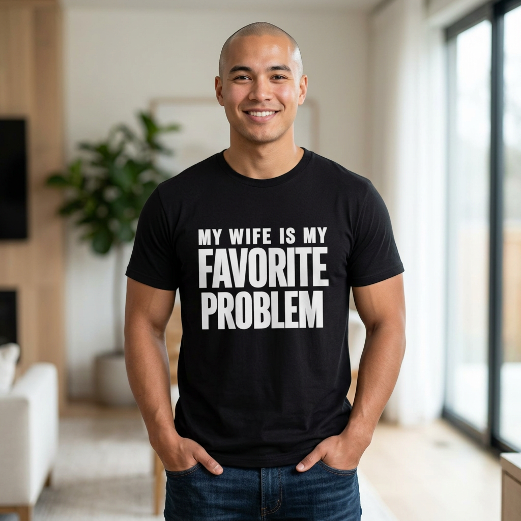 My Wife Is My Favorite Problem T-Shirt | Funny Marriage Quote Tee