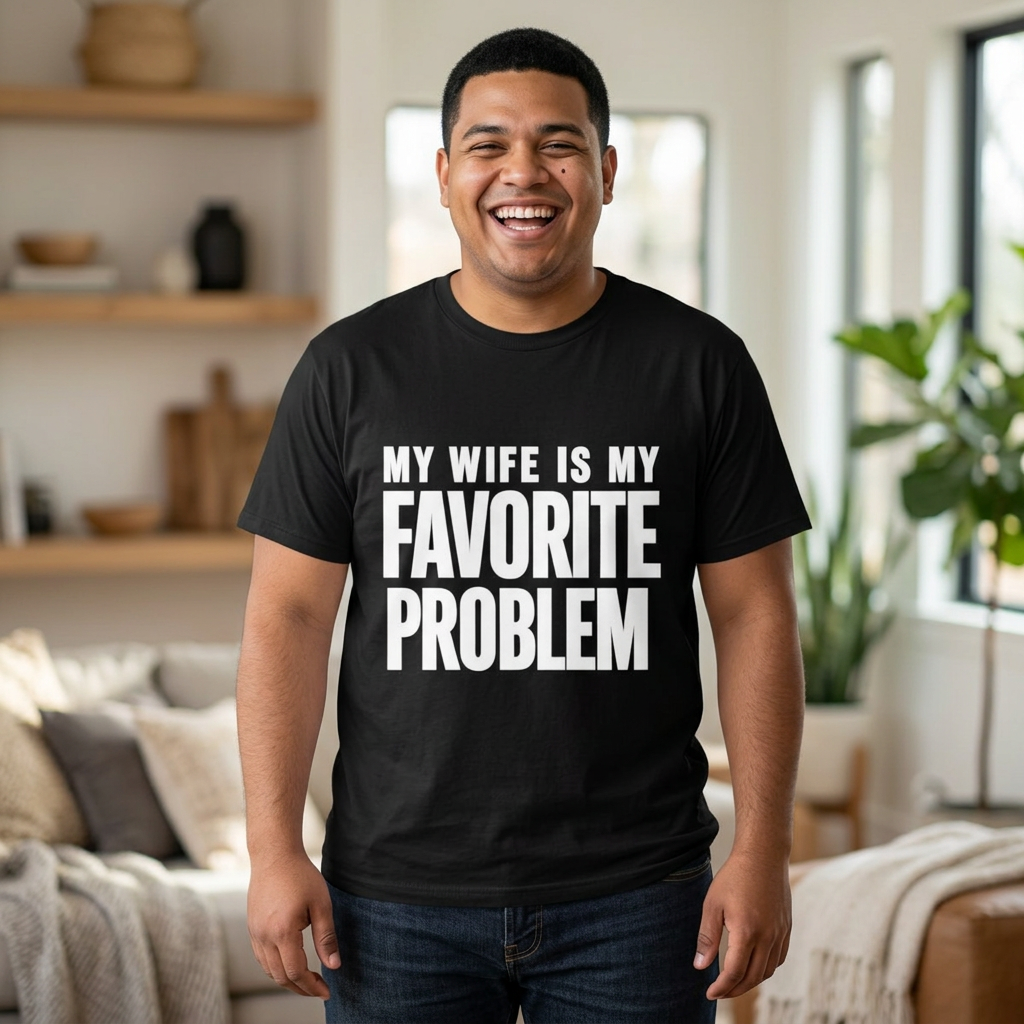 My Wife Is My Favorite Problem T-Shirt | Funny Marriage Quote Tee