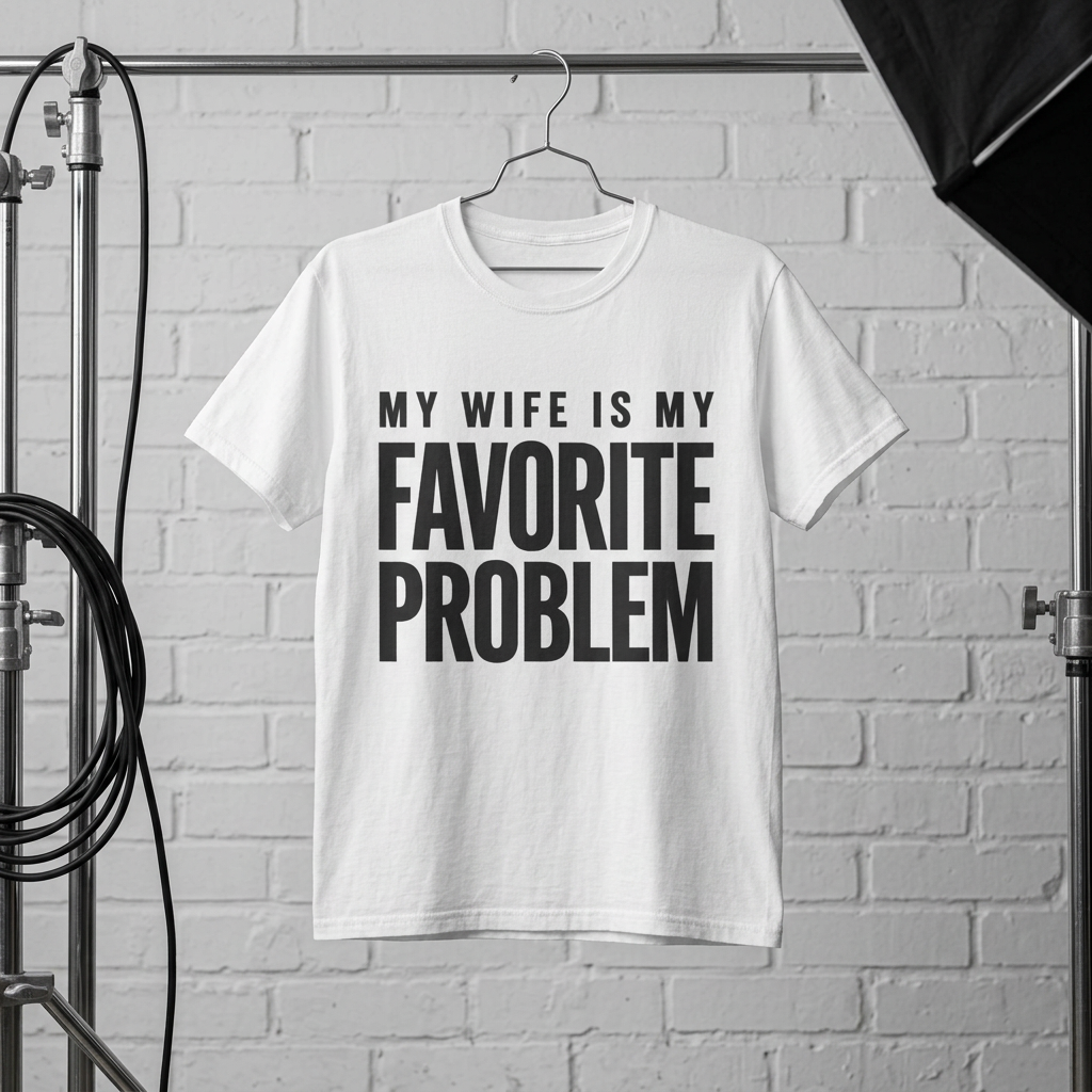 My Wife Is My Favorite Problem T-Shirt | Funny Marriage Quote Tee