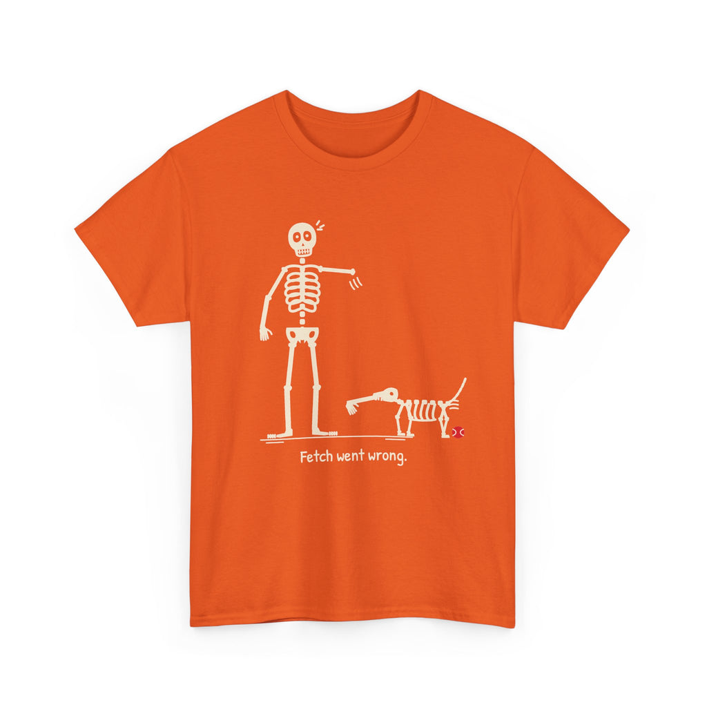 Skeleton Playing Fetch T-Shirt | Funny Halloween Dog Bones Tee