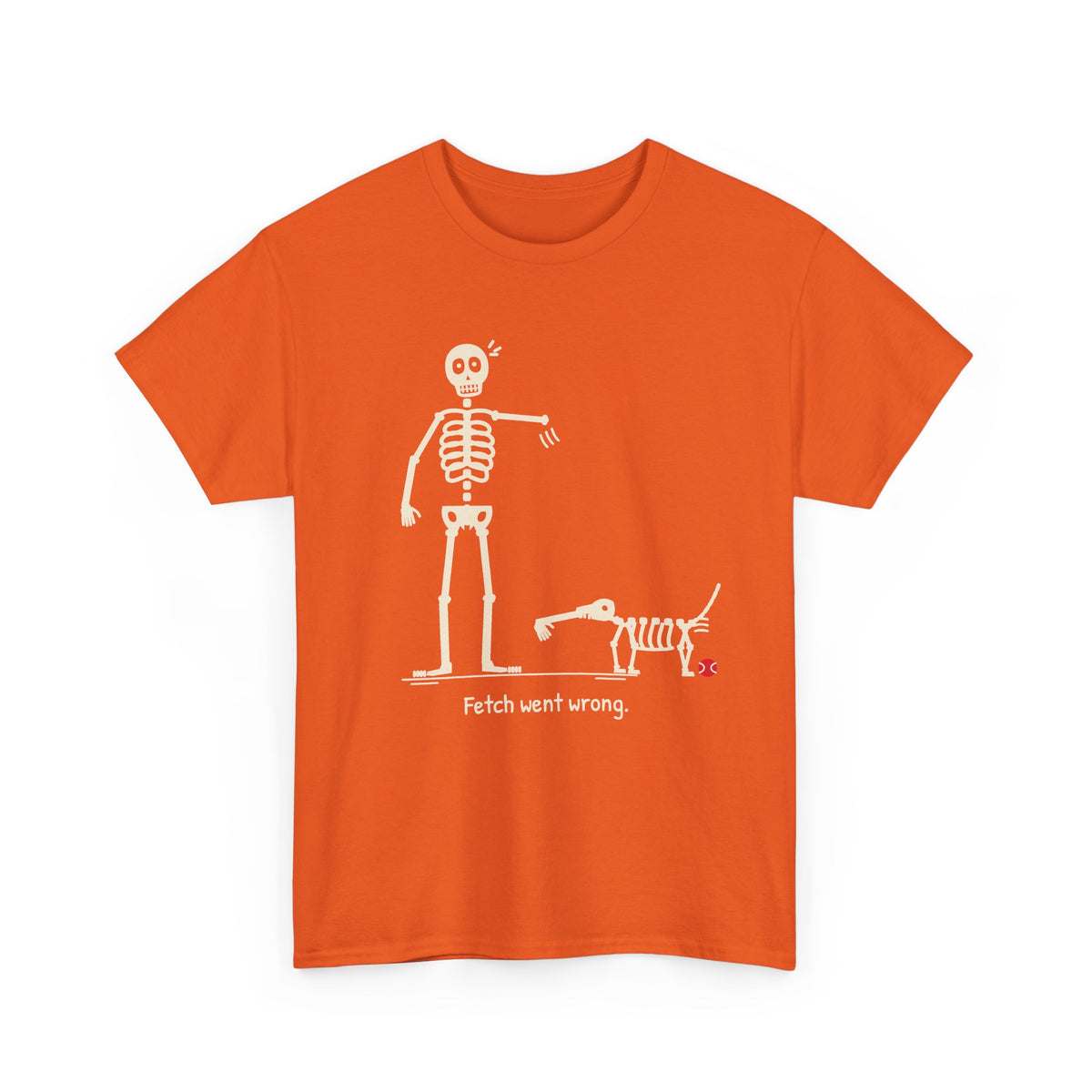 Skeleton Playing Fetch T-Shirt | Funny Halloween Dog Bones Tee