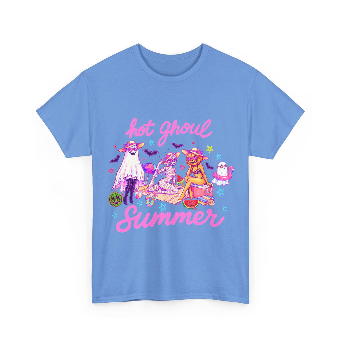 Hot Ghoul Summer T-Shirt | Pastel Goth Beach Tee, Cute Ghost Illustration