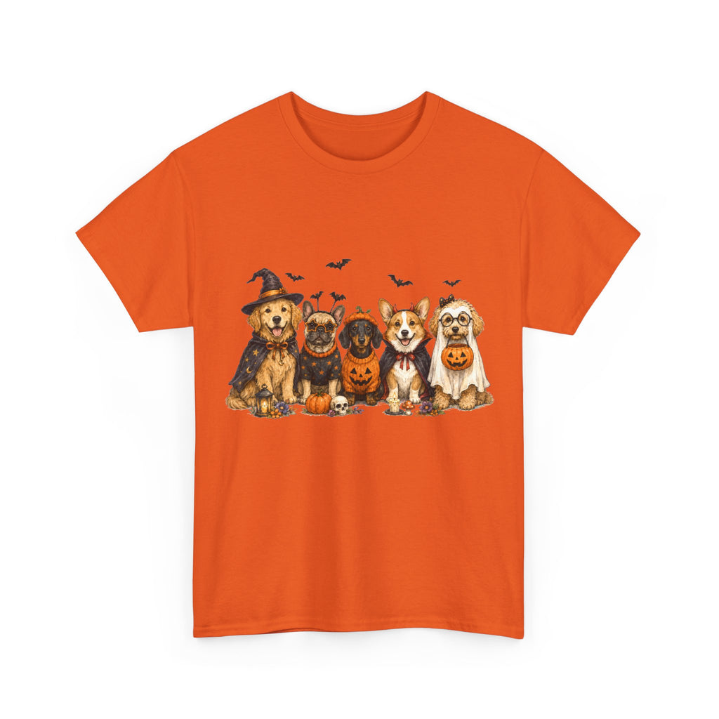 Cute Dogs in Halloween Costumes T-Shirt | Pumpkin, Witch, Bats