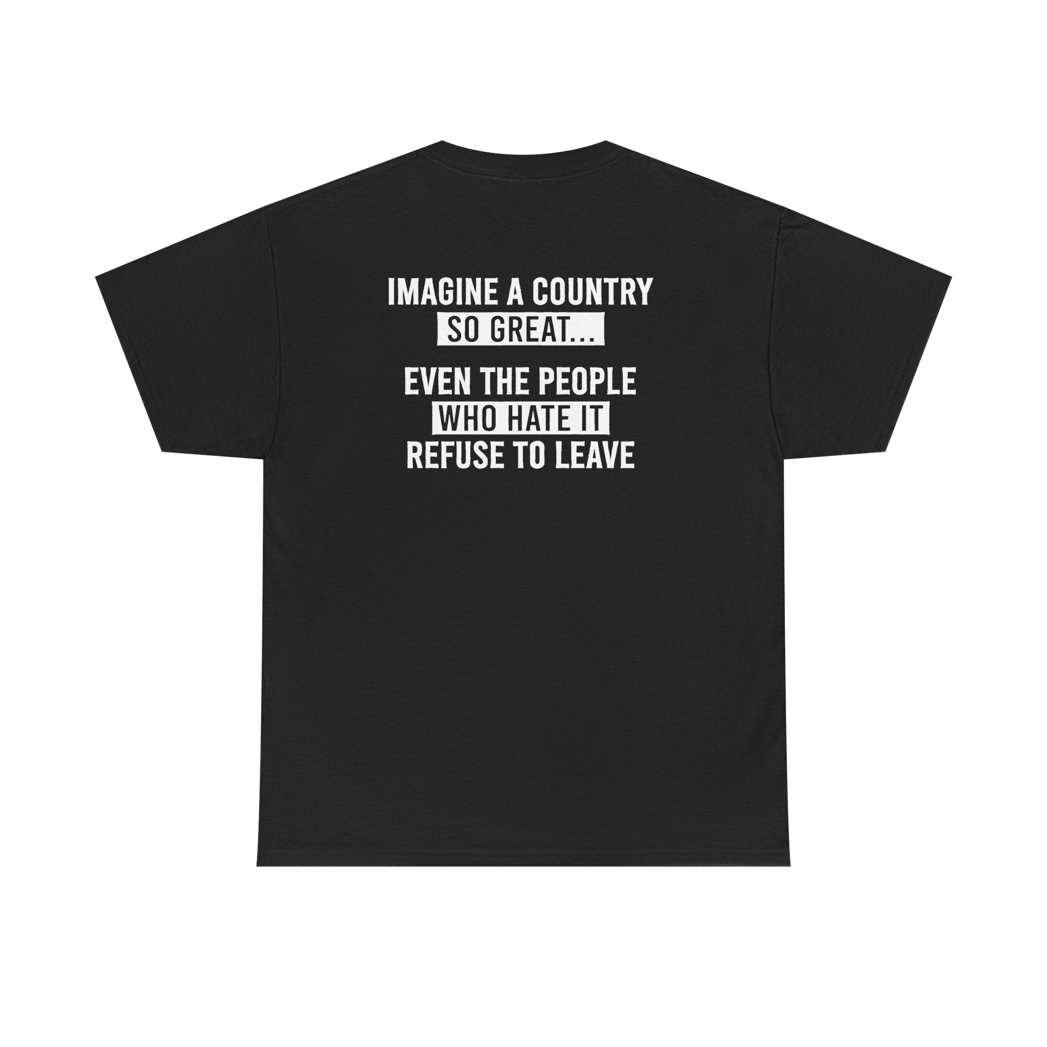 Imagine A Country So Great T-Shirt | Funny Patriotic Sarcastic USA Tee, Political Humor Gift