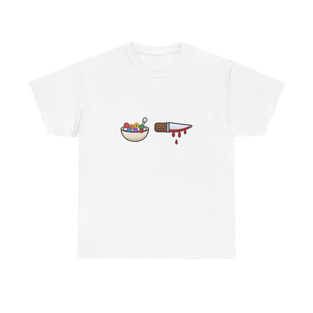 Cereal and Bloody Knife T-Shirt | Funny Dark Humor Graphic Tee