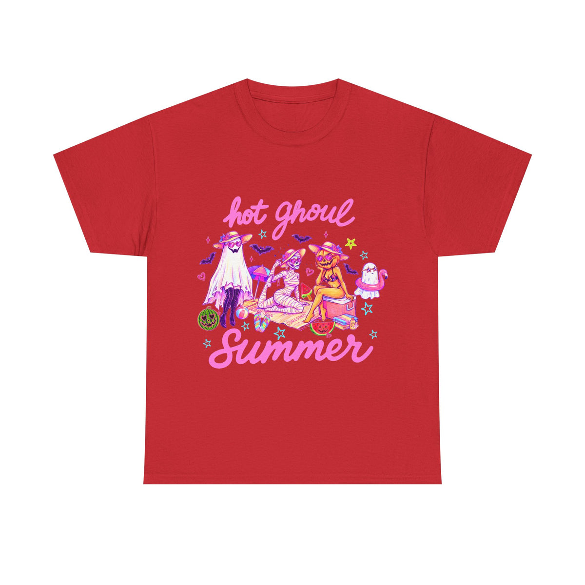 Hot Ghoul Summer T-Shirt | Pastel Goth Beach Tee, Cute Ghost Illustration