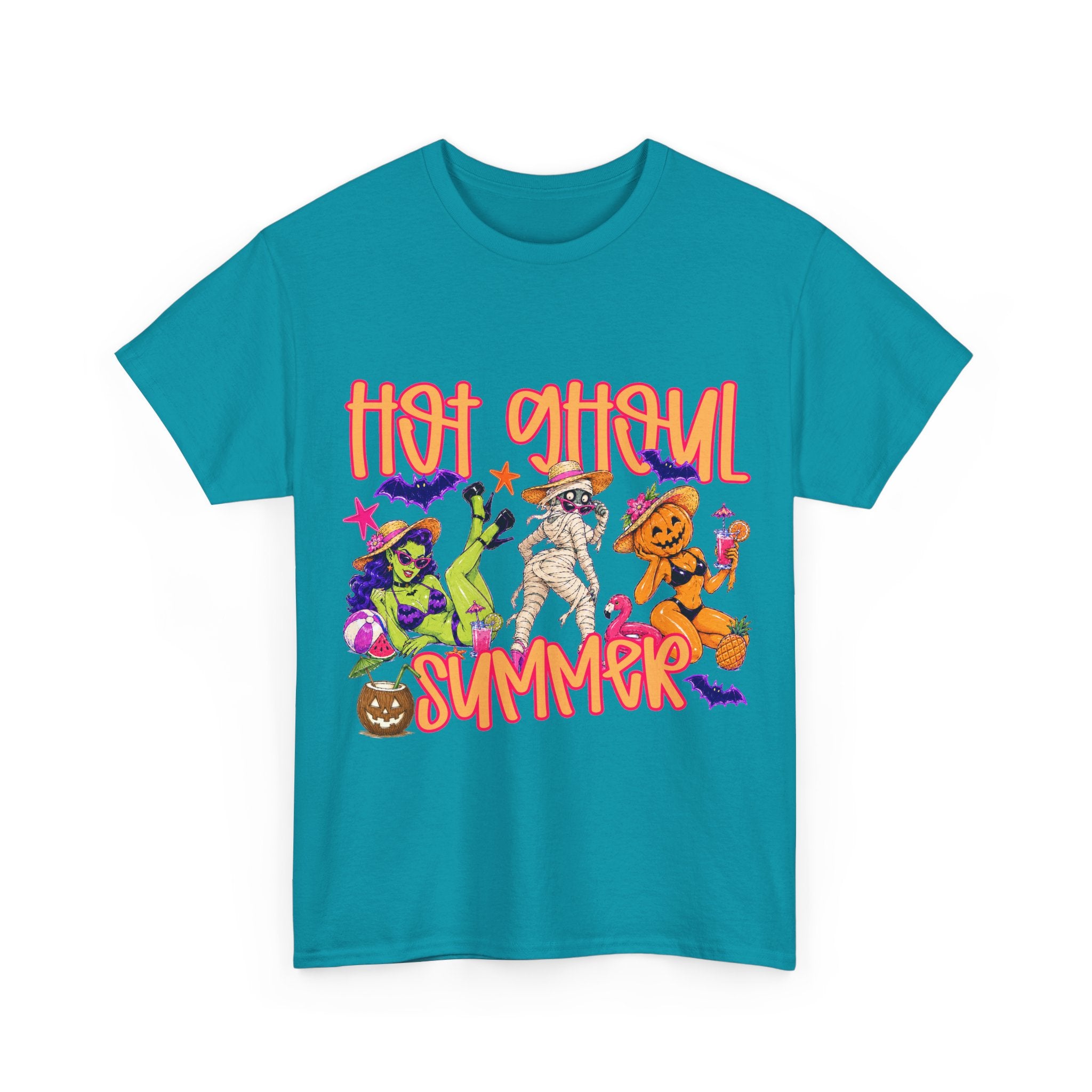 Hot Ghoul Summer T-Shirt | Halloween Mummies, Witch Cat, Pumpkin Costume